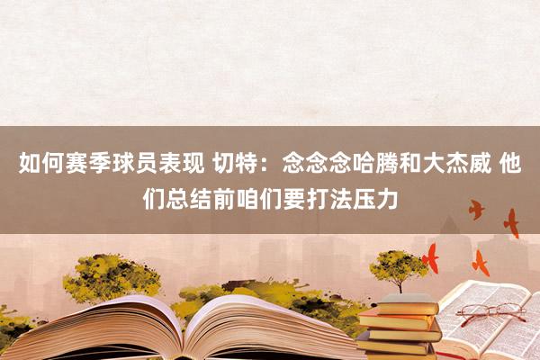 如何赛季球员表现 切特：念念念哈腾和大杰威 他们总结前咱们要打法压力