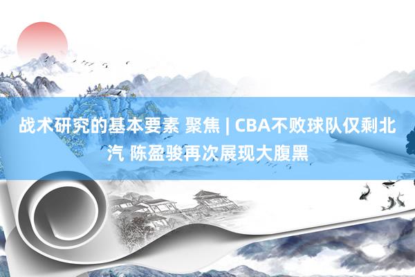 战术研究的基本要素 聚焦 | CBA不败球队仅剩北汽 陈盈骏再次展现大腹黑