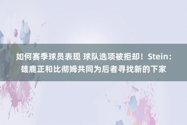 如何赛季球员表现 球队选项被拒却！Stein：雄鹿正和比彻姆共同为后者寻找新的下家