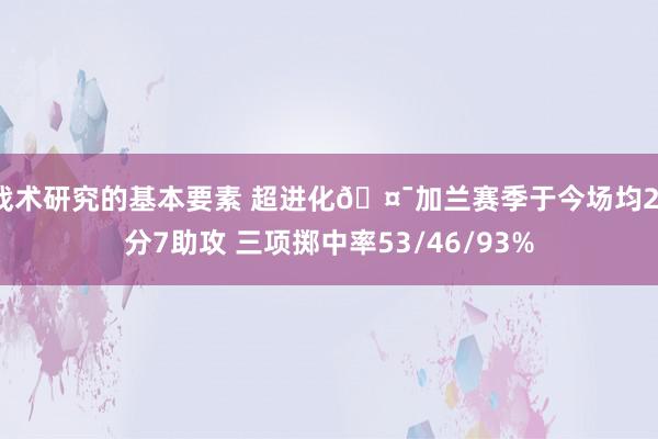 战术研究的基本要素 超进化🤯加兰赛季于今场均21分7助攻 三项掷中率53/46/93%