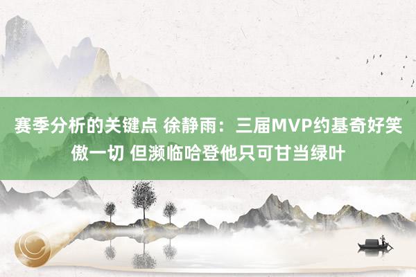 赛季分析的关键点 徐静雨：三届MVP约基奇好笑傲一切 但濒临哈登他只可甘当绿叶