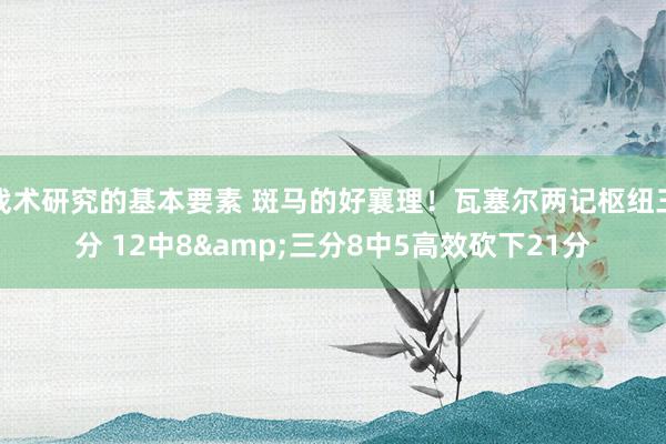 战术研究的基本要素 斑马的好襄理！瓦塞尔两记枢纽三分 12中8&三分8中5高效砍下21分