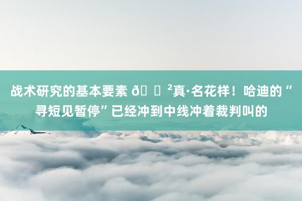 战术研究的基本要素 😲真·名花样！哈迪的“寻短见暂停”已经冲到中线冲着裁判叫的