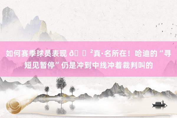 如何赛季球员表现 😲真·名所在！哈迪的“寻短见暂停”仍是冲到中线冲着裁判叫的