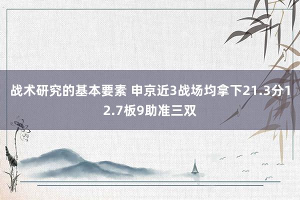 战术研究的基本要素 申京近3战场均拿下21.3分12.7板9助准三双