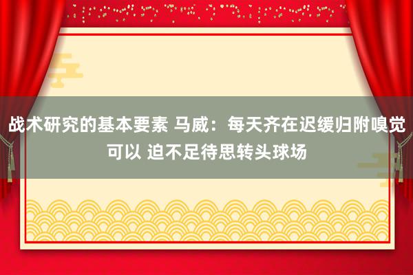 战术研究的基本要素 马威：每天齐在迟缓归附嗅觉可以 迫不足待思转头球场