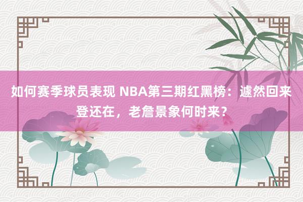 如何赛季球员表现 NBA第三期红黑榜：遽然回来登还在，老詹景象何时来？