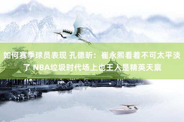 如何赛季球员表现 孔德昕：崔永熙看着不可太平淡了 NBA垃圾时代场上也王人是精英天禀