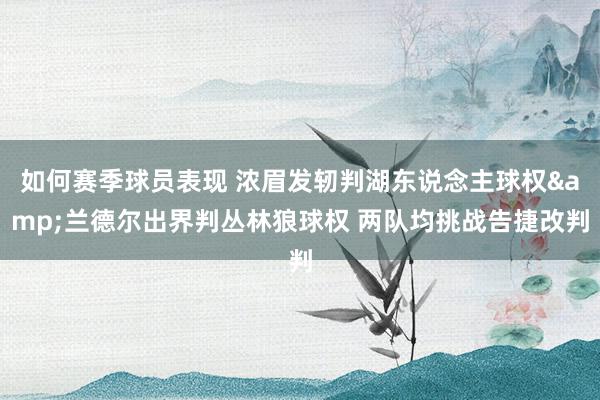 如何赛季球员表现 浓眉发轫判湖东说念主球权&兰德尔出界判丛林狼球权 两队均挑战告捷改判