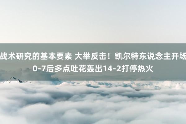 战术研究的基本要素 大举反击！凯尔特东说念主开场0-7后多点吐花轰出14-2打停热火