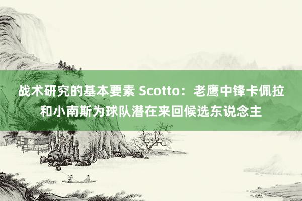 战术研究的基本要素 Scotto：老鹰中锋卡佩拉和小南斯为球队潜在来回候选东说念主